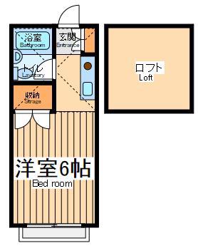 コーポホワイトB(1K/1階)の間取り写真