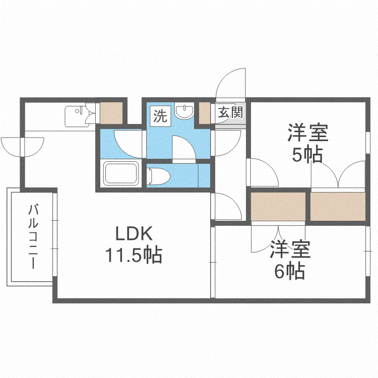 ファーストプレイス(2LDK/2階)の間取り写真