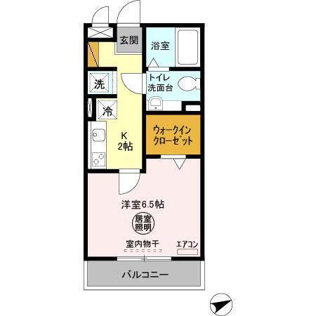 プラージュ横渚(1K/2階)の間取り写真