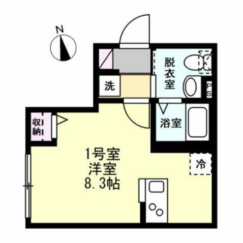 ベイルーム久里浜(ワンルーム/2階)の間取り写真