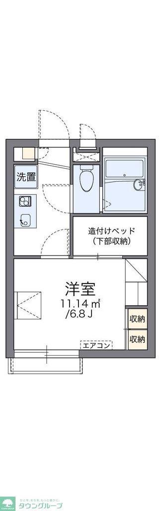 レオパレスドミールIV(1K/1階)の間取り写真