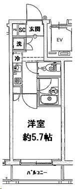 LAリトス西早稲田(1K/2階)の間取り写真