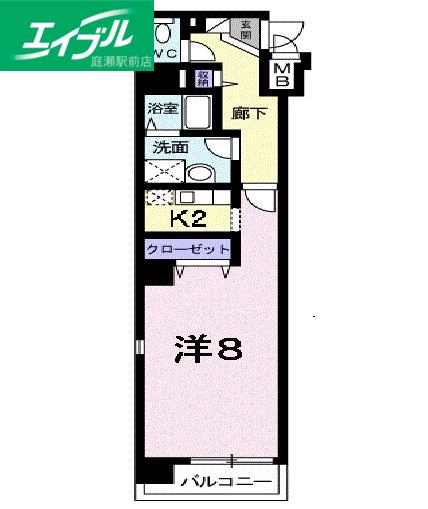 CASA SYUNSUI(1K/2階)の間取り写真