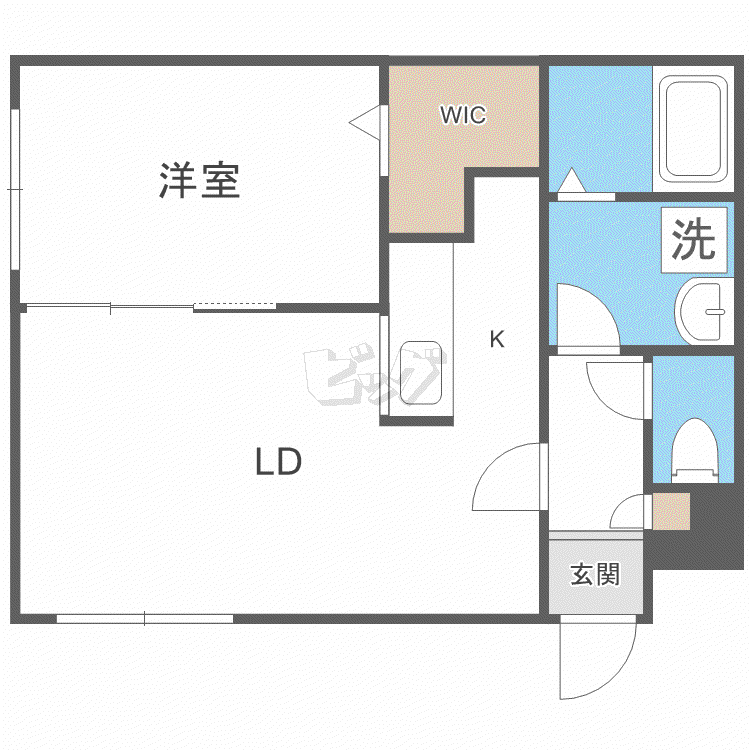 J-ECOA北27条(1LDK/2階)の間取り写真