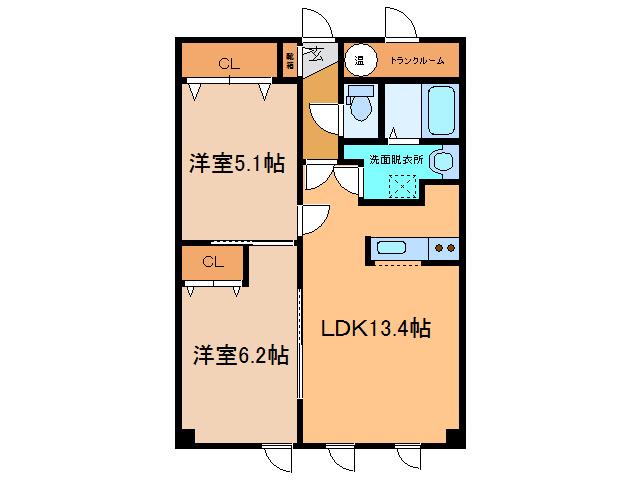 オルネ106 AB(2LDK/1階)の間取り写真