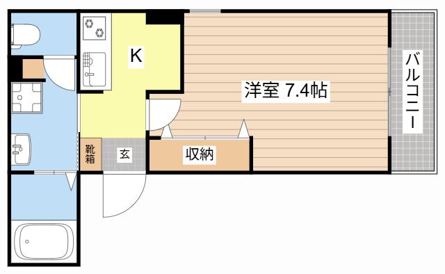 LALLURE御幸町(1K/1階)の間取り写真