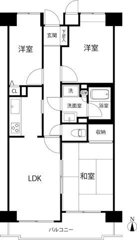 新横浜ガーデンコートAサイド(3DK/3階)の間取り写真