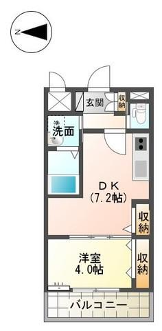 SUNRISE STAR(1DK/2階)の間取り写真