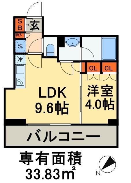 ヒューリックレジデンス千葉中央(1LDK/5階)の間取り写真