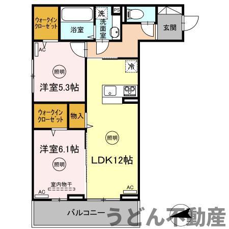 グレイシア(2LDK/2階)の間取り写真