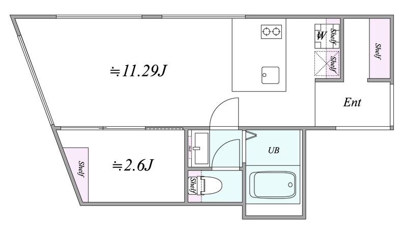 TRIAS432(1LDK/4階)の間取り写真