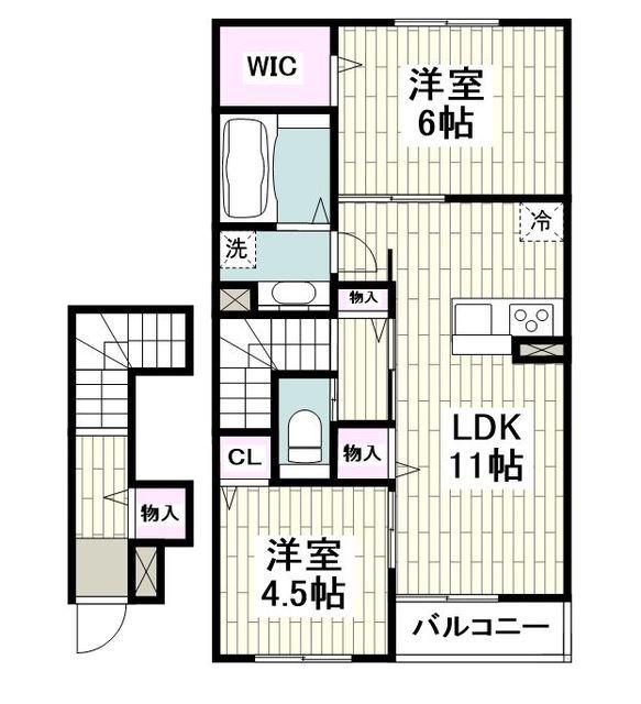 セジュール本覚寺(2LDK/2階)の間取り写真