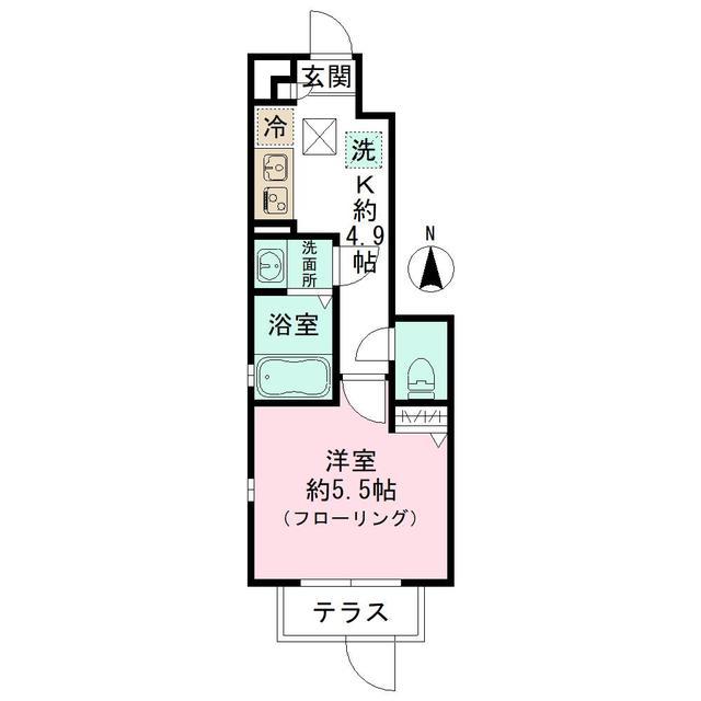 LA LUCE(1K/1階)の間取り写真