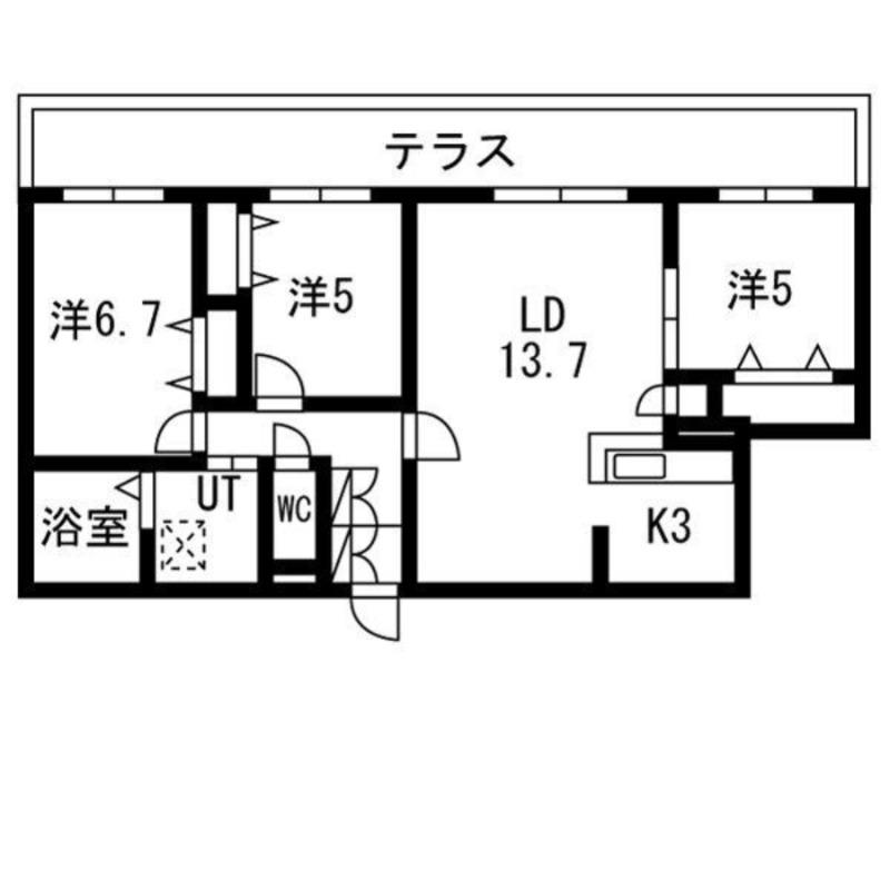 STELA POLARE(3LDK/1階)の間取り写真
