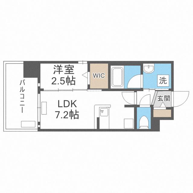 グランフォーレ博多マークプレイス(1LDK/2階)の間取り写真
