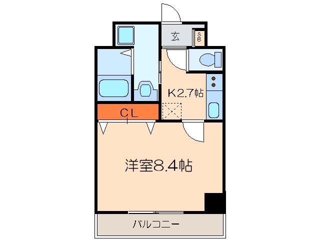 ヤマトシャンポール(1K/3階)の間取り写真