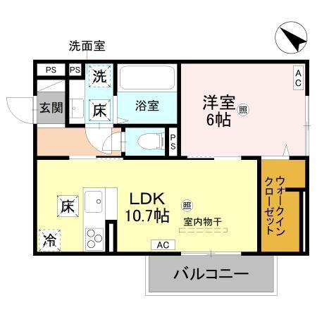 D-REGALO下馬N(1LDK/1階)の間取り写真