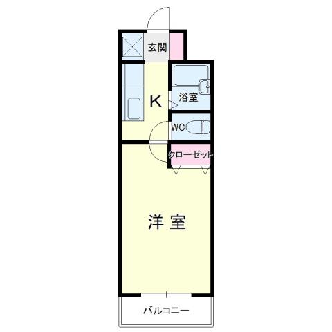 モンレーヴ三方原(1K/3階)の間取り写真