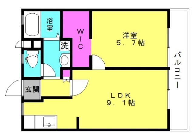 グリーンハイツ(1LDK/1階)の間取り写真