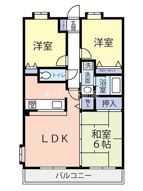ピースアベニュー192(3LDK/5階)の間取り写真