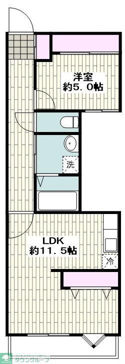 雅 マンション龍城ヶ丘(1LDK/4階)の間取り写真
