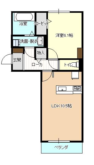 エターニ細工町(1LDK/2階)の間取り写真