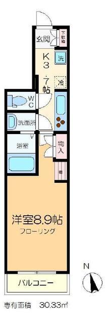 メゾン ヴァンベール(1K/2階)の間取り写真