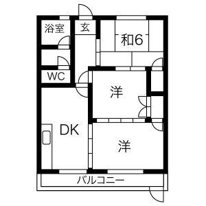 メゾンかわはら(3DK/2階)の間取り写真