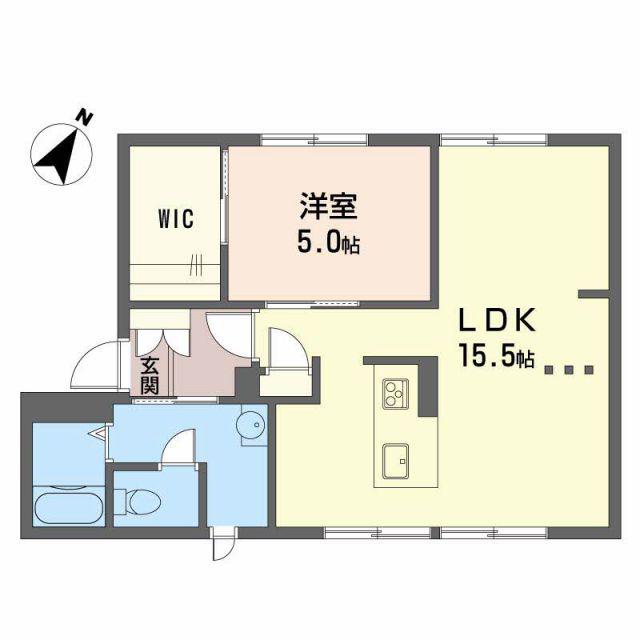 ポワブリエール岡(1LDK/1階)の間取り写真