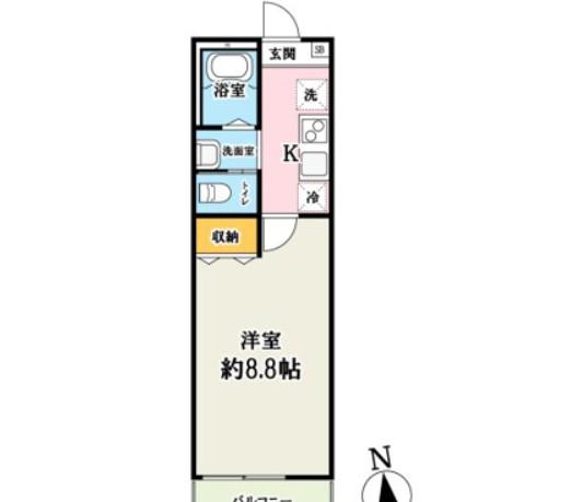 ベストみずほ台II(1K/2階)の間取り写真