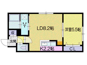 ASTER SERENA(1LDK/3階)の間取り写真