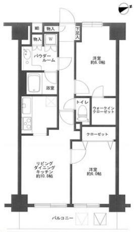 日神パレステージ東新宿イーストフォート(2LDK/7階)の間取り写真