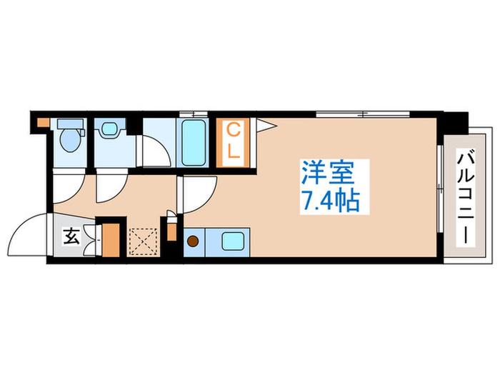 PRIME知事公館(ワンルーム/2階)の間取り写真