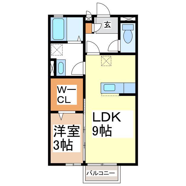 グランツ・K(1LDK/1階)の間取り写真
