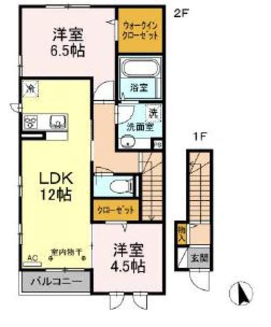 さくらII(2LDK/2階)の間取り写真