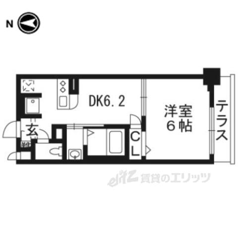 エステムプラザ京都ステーションレジデンシ(1DK/4階)の間取り写真