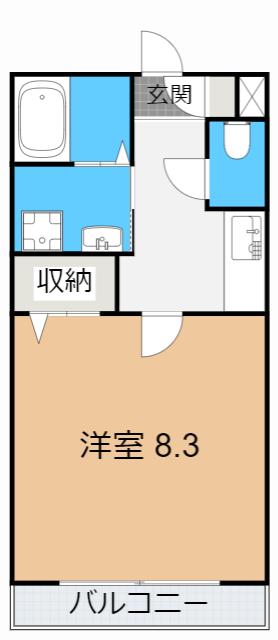 アンプルール ブワ アルバ(1K/1階)の間取り写真