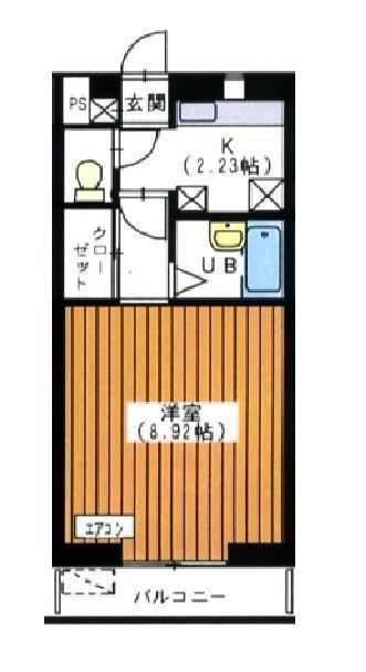 ベルフィオーレ(1K/1階)の間取り写真