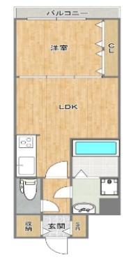セレノスクエア 5F(1LDK/5階)の間取り写真