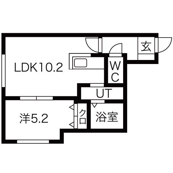 アルファー豊平(1LDK/5階)の間取り写真