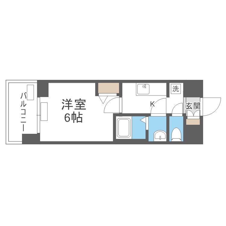 プレサンス大正フレンジ(1K/8階)の間取り写真