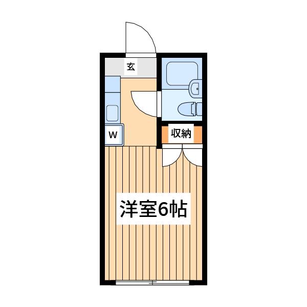 サンハイツクロダ(ワンルーム/2階)の間取り写真