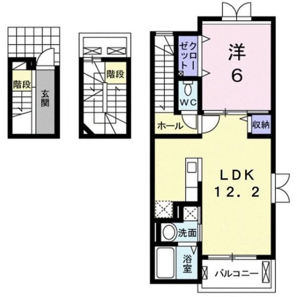 S・KPALⅡ(1LDK/3階)の間取り写真