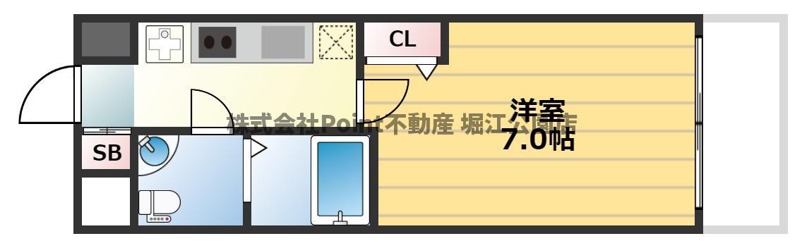 N°77HANATEN002(1K/4階)の間取り写真