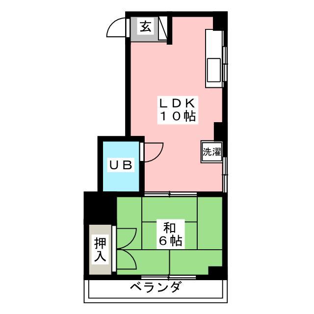 片桐ビル(1LDK/4階)の間取り写真