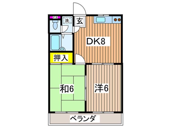メゾンルピナス(2DK/3階)の間取り写真