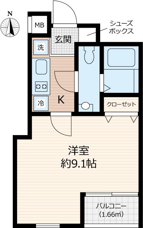 BEVERLYHOME下赤塚(1K/5階)の間取り写真