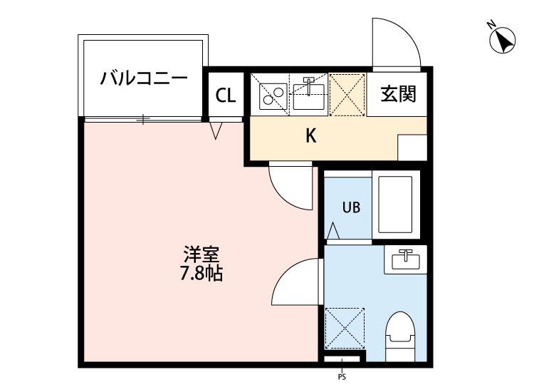 羽沢スマートテラス(1K/1階)の間取り写真