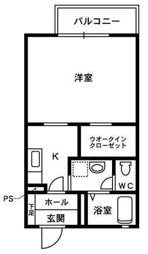 ルミエール ジュネス K(1K/1階)の間取り写真