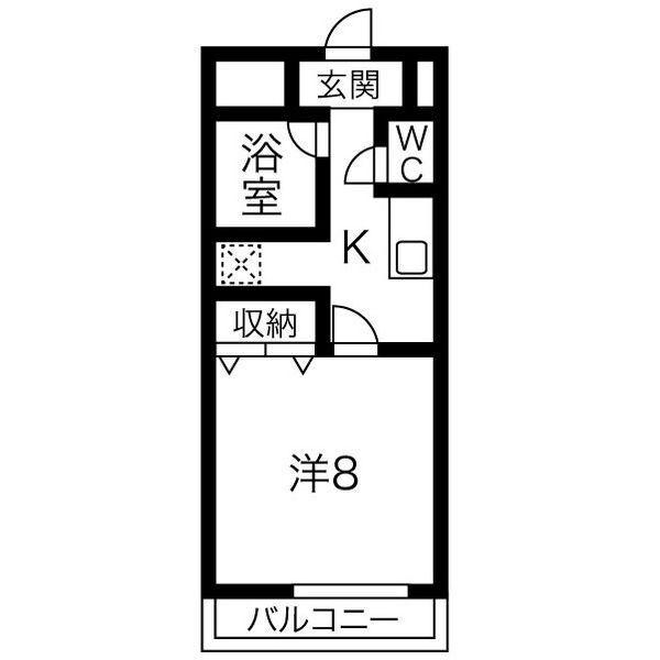 レジデンス大寛(1K/6階)の間取り写真